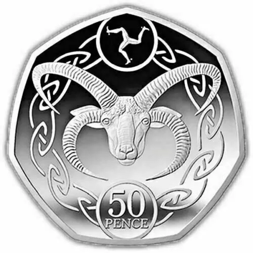 Isle of Man 50p LOAGHTAN RAM (Manx Sheep) Coin Fifty pence UNCIRCULATED