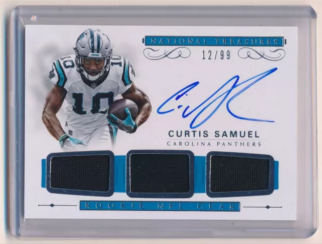 2017 National Treasures Rookie NFL Gear Curtis Samuel RC Auto /99