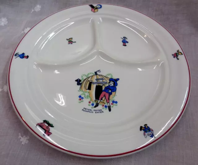 Vtg SHENANGO CHINA Children's Dinnerware Grill Plate PETER PETER PUMPKIN EATER