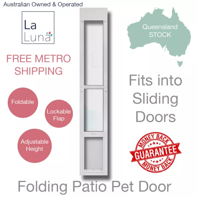 Folding Patio Pet Door Insert [Colour: White] [Size: Medium]