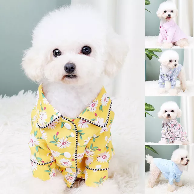 New Cat Dog Pajamas Soft Pet Clothes Apparel Puppy Jumpsuit Sleepwear XS to XXL