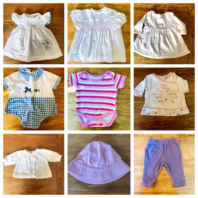 baby girl clothes bundle 0-6 months, summer dresses, tops, trousers, cardigan, 2