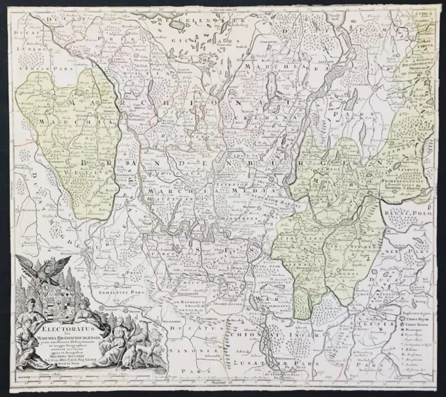 Berlin Brandenburg Potsdam Neuruppin Oranienburg map Karte Seutter 1720