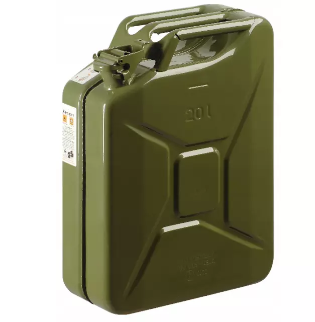 5 x GELG Jerrycan-Bidon 20L Acier Essence-Carburant Vert