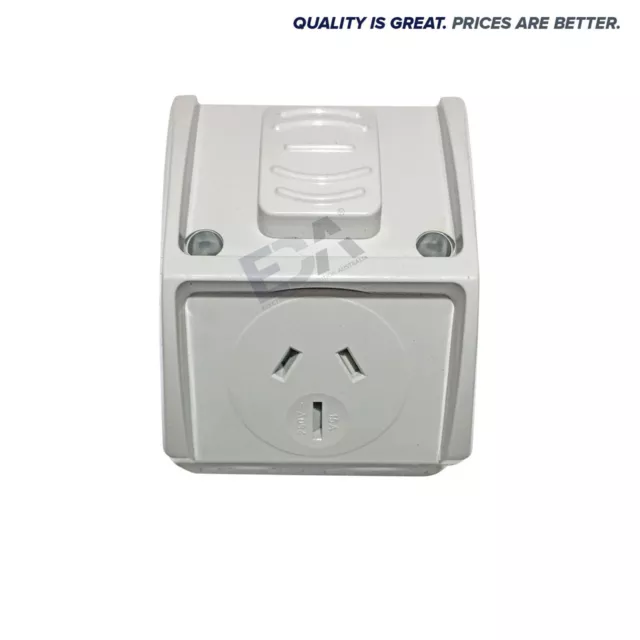 15A Mini Weatherproof Waterproof Single GPO Power Point  15 Amp Socket Outlet WP