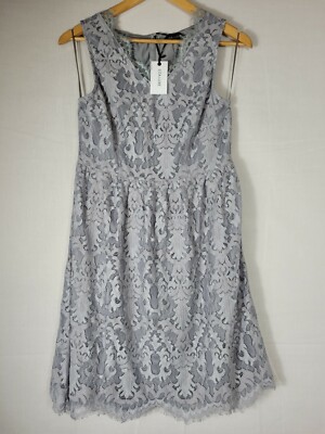 ModCloth Liza Luxe Size L Dress Sleeveless Lace A-Line Midi Casual Event Party