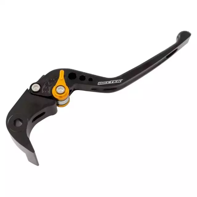 BikeTek Adjustable CNC Brake Lever Long  - Black / Gold Adjuster - #B80