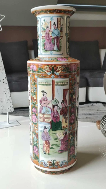 Vase Ancien Chinois En Porcelaine 'Famille Rose' - XIXème Siècle - Art Chinois