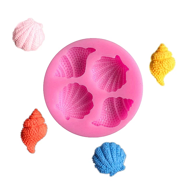 Molde de silicona flexible rico en facetas Shell hornear pastel molde de pastel de chocolate