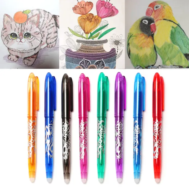 8PCS Erasable Pen 8 Colors Gel Ink Pens 0.5mm School Students Stationery Party