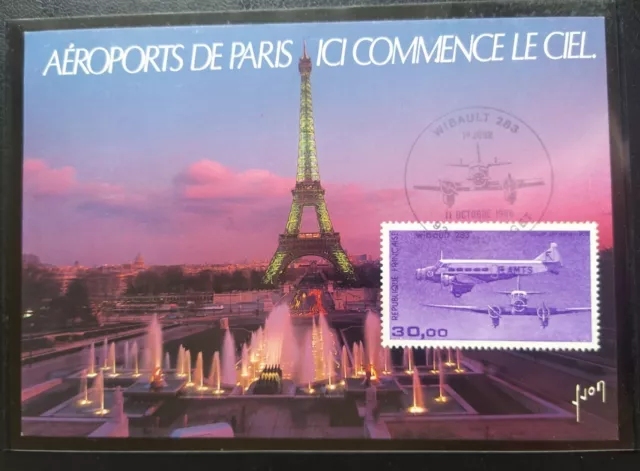 Carte Premier Jour 1986 Timbre Wibault 283 Poste Aérienne Obl Le Bourget N° 59