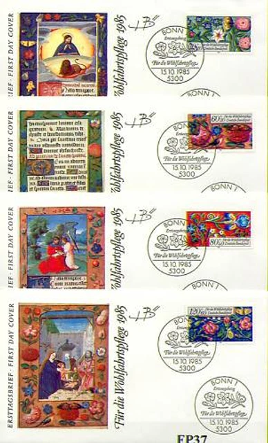 BRD 1985: Miniaturen Wohlfahrt-FDC Nr 1259-1262 mit Bonner Sonderstempeln! 22-09