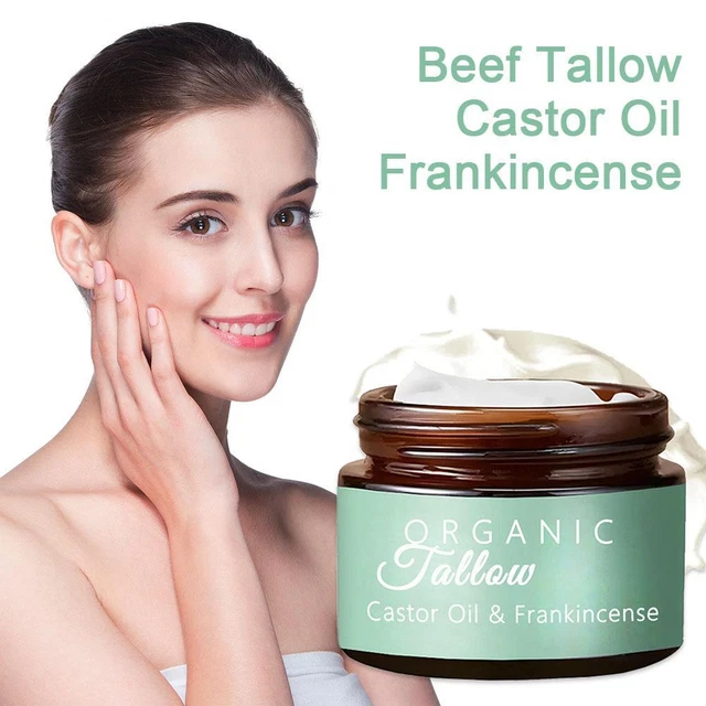 Bio Rinderfett Creme Mit Weihrauchöl & Rizinusöl - 3x 60 G, Tiefenwirksame Feuchtigkeitspflege Für Gesicht & Körper