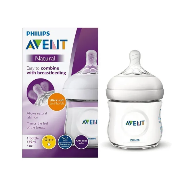 Philips Avent NATURAL BOTTLE 125ml Anti-Colic Valve Easy to USe