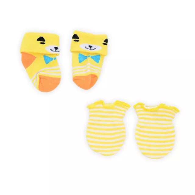 Baby Boy Girl Socks and Scratch Mittens Set Newborn Gift Set Colourful Designs 3