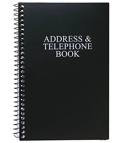 Iconikal Address and Telephone Book Black 8 x 5 inches