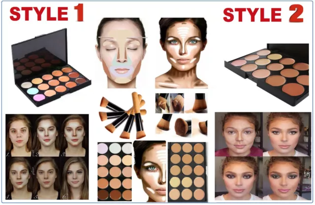 New 15 Colors Concealer Palette Face Makeup Contour Highlighter Cream Foundation