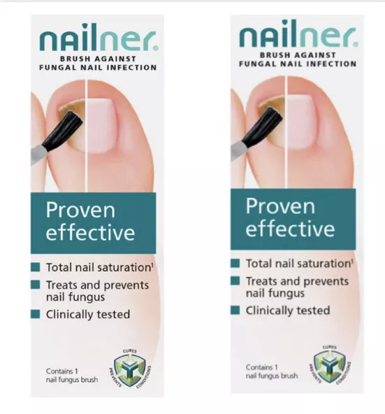 NAILNER Brush 5ml Proven Effective Anti Fungal Nail Fungus Treatment X 2