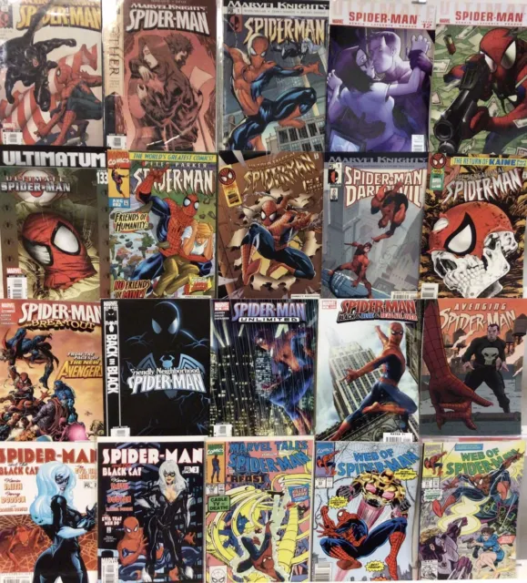 Marvel Comics Spider-Man Comic Lot Of 20 (Ultimate, Marvel Knights, Black Cat)