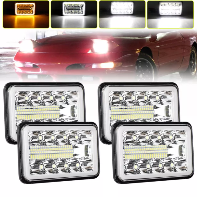 4x LED Headlights 4x6"Inch Sealed Hi/Lo/DRL For Toyota Landcruiser 80 60 Series