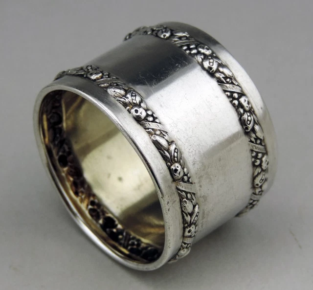 ancien rond de serviette enfant en argent massif allemand ponçonné