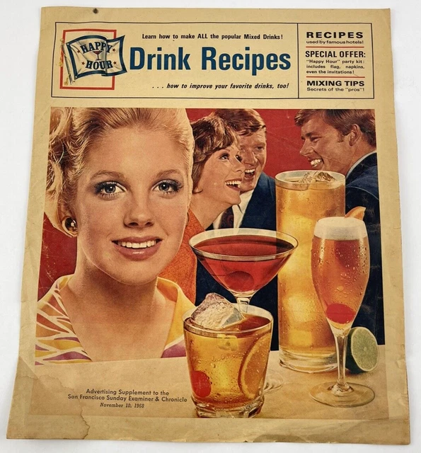 1968 Southern Comfort Print Ad Supplement San Francisco CA Examiner Drink Recipe