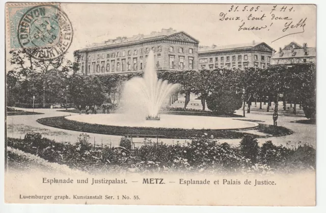 METZ - Moselle - CPA 57 - Esplanade et Palais de Justice