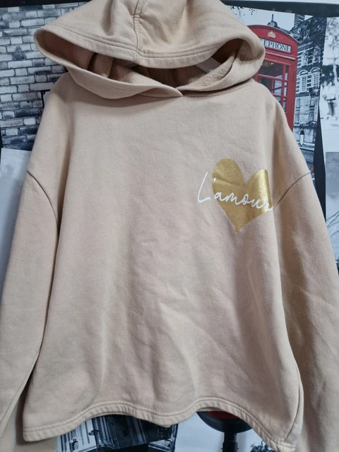 Girls River Island Beige/light Tan Hooded Jumper Age 9-10 Years
