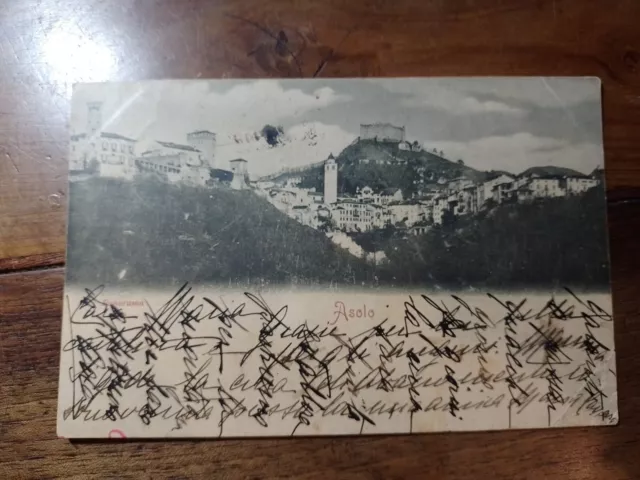 Cartolina D'epoca Fp Asolo Treviso Vgt 1901 Timbro Pensione Pendini Cutigliano