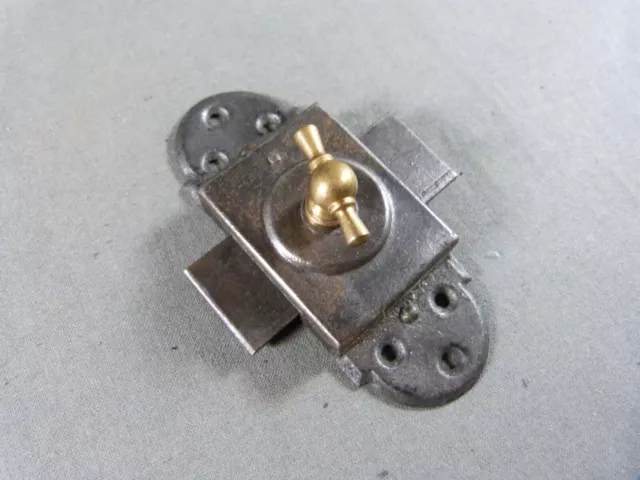 French Vintage iron Door Latch Lock Bolt Copper Knob Country Rustic farmhouse ⭐