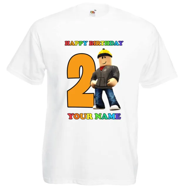 ROBLOX Personalised Name Age T-shirt Kids Birthdays Gifts Boys Girls Top New V1