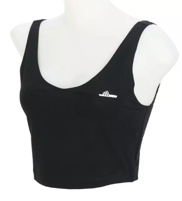 adidas Originals Tank Top (Size UK 12) Women's Black Sliders Logo Vest - New