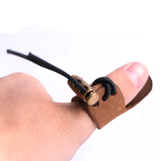 Soft Leather Thumb Ring Archery Finger Protector for Reurve Traditional Bow