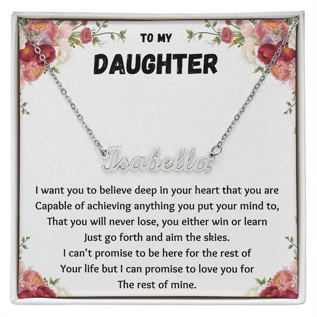 To My Daughter Personalized Name Necklace Birthday Mothers Day Christmas Gift