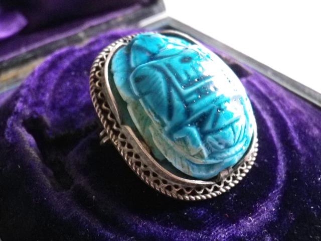 Bracelet Scarabée Égyptien en Argent Massif
