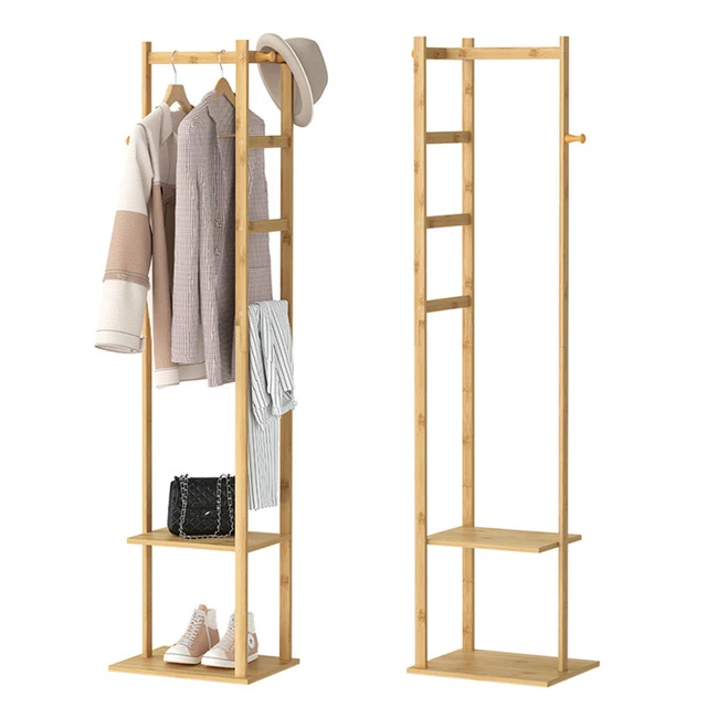 Heavy Duty Wood Coat Hat Rack Hall Tree Entryway Shoe Storage Shelf With 3 Hook