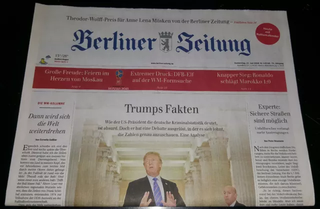 Berliner Zeitung, Geburtstagszeitung vom  21. - 30. Juni 2018