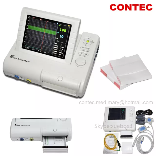 Fetal Monitor Maternal TOCO Fetal Movement Heart Rate Ultrasound Probe  Printer