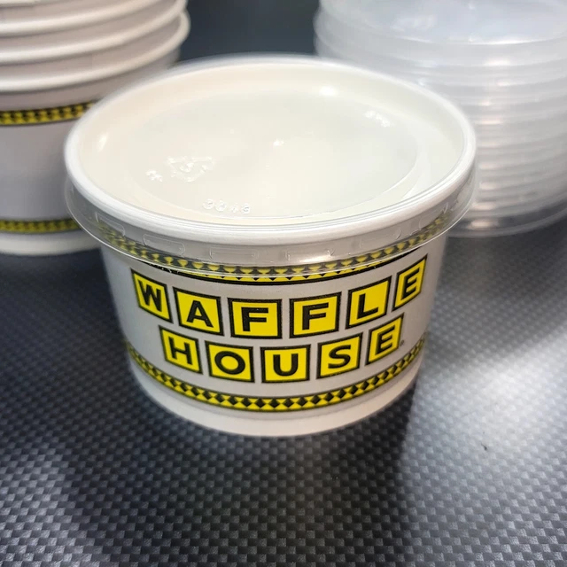 WAFFLE HOUSE TOGO Bowl Storage Cups With Lids Set of 10 Gray Logoed 14