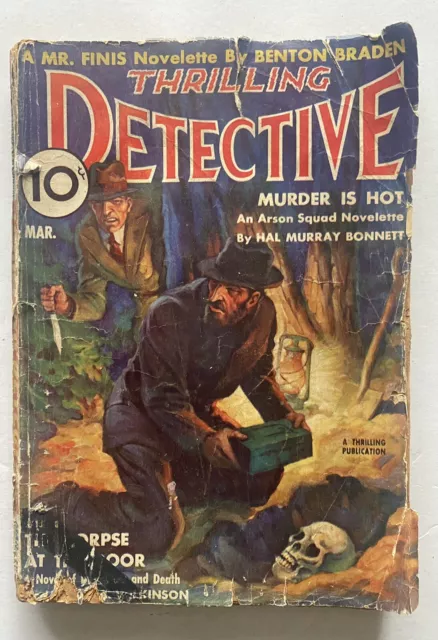 THRILLING DETECTIVE Pulp March 1938 vol XXVII #1 Mr. Finis Braden