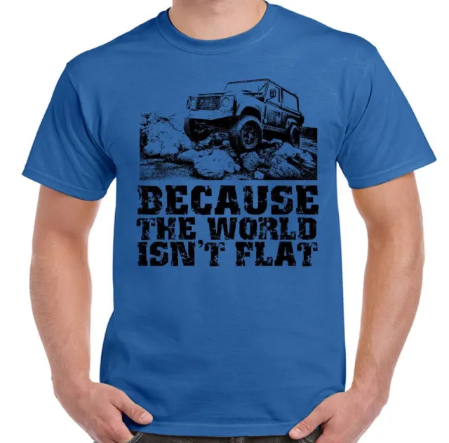 T-shirt 4x4 Because The world Isn't Flat Uomo divertente 4x4 90 110 SVX 4