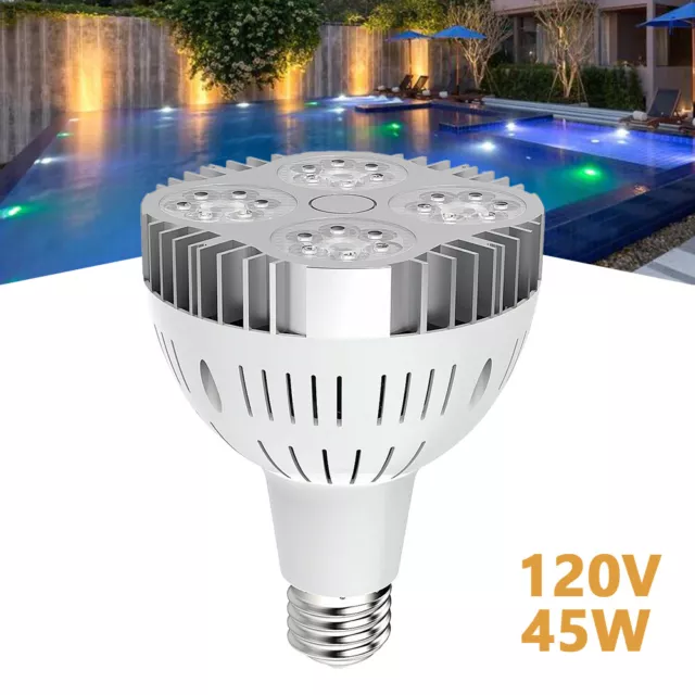 45W 120V RGB LED White Color Underwater Swimming Inground Pool Light Bulb 6000K