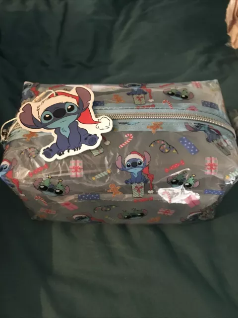 Disney Primark Stitch Christmas Toiletries Make Up Bag BNWT See Through