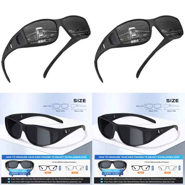 Polarised Sunglasses Over Glasses Wrap Around Sunglasses UV400 Over Prescription