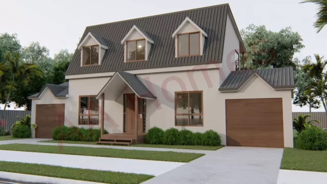 Rosemei Lakeview 3 bedroom + 3 Bathroom + Study 183m² Steel Frame Kit Home.