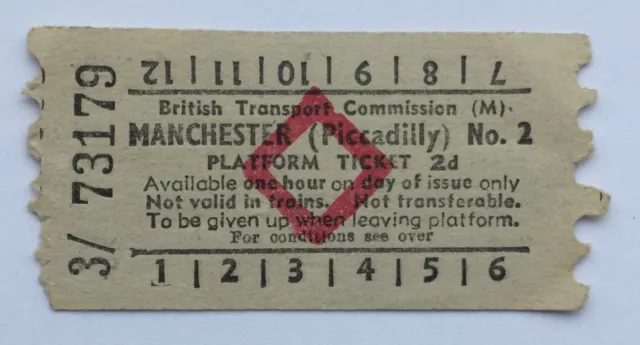 Original  RED DIAMOND Platform Ticket - BTC(M): MANCHESTER (Piccadilly) - 2d