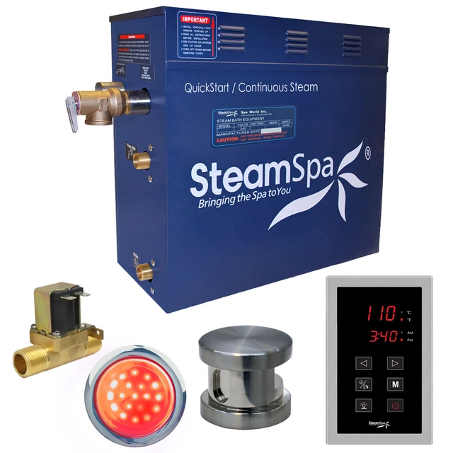 Generador de baño de vapor SteamSpa INT600-A Indulgence 6 KW QuickStart - níquel