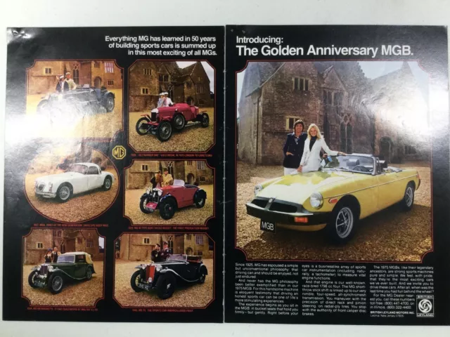 MGMGB57 Vintage Advertisement 1975 MGB Golden Anniversary April 1975 2 page