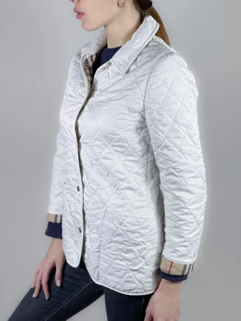 BURBERRY LONDON women's white nova check quilted jacket | Size appr. M