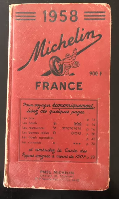 Guide rouge Michelin France 1958